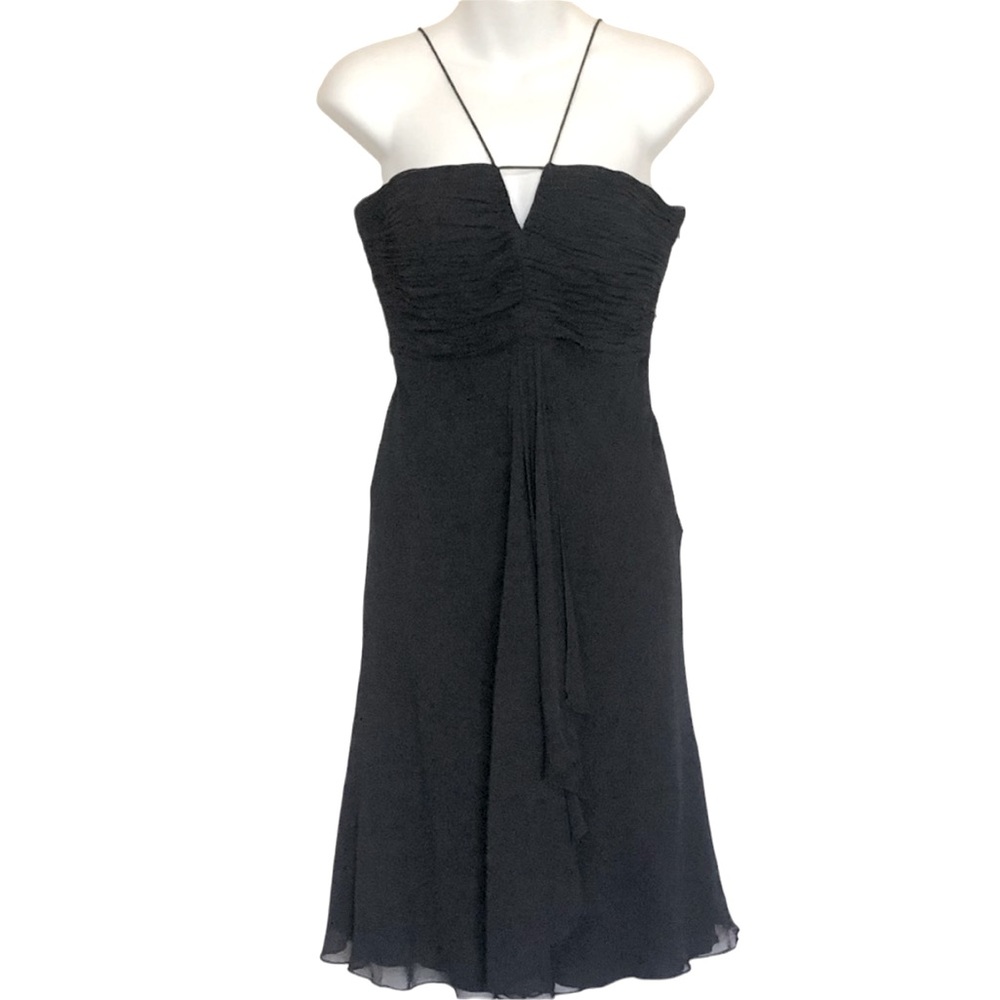 Kenar Black Silk Cocktail Dress Sz 6